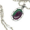Sterling Silver & Ruby in Zoisite Rope Chain Necklace