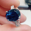3.86 Ct Natural GIA Certified Sapphire & .30 Ctw DIamond 14kt White Gold Ring