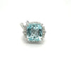 Estate 8.47 Aquamarine & Diamond Ring Set In Platinum