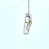 Diamond Dangle Heart two tone pendant & Chain in 14kt gold