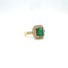 2.5 CT Natural Emerald & 1.5 Ctw Diamond Ring In 14Kt Gold