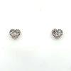 Diamond Heart Earrings In 14Kt Gold Yellow, White or Rose Gold