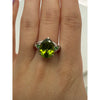 18Kt White Gold & 6.34 Ct Peridot & Tsavorite Garnet Accented Ring