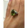 18Kt White Gold & 6.34 Ct Peridot & Tsavorite Garnet Accented Ring