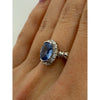 2.26 Ctw Sapphire 7 0.40 Ctw Natural Diamond Ring in Platinum