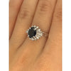 1.49 Ct Sapphire & Natural Diamond Ring in Platinum