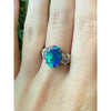 2.35 Ct Opal & Natural Diamond Ring in Platinum
