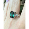 5.49 Ct Tourmaline & Natural Diamond Ring in Platinum