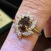 Natural Alexandrite 1.16ct & .12ctw diamonds in 14k gold size 5