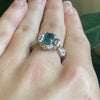 14Kt White Gold & Topaz Ring with Natural Diamond Accents