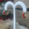 14Kt Yellow Gold & Red Jade Earrings