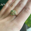 0.25 Ct Tsavorite Garnet & 0.20 Ctw Natural Diamond Ring in 14Kt Yellow Gold