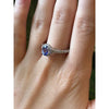 14Kt White Gold & Tanzanite Ring with 0.40 Ctw Natural Diamond Accents