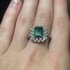 1.57 Ct Russian Emerald & 0.79 Ctw Natural Diamond Ring in Platinum