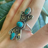 Turquoise & Sterling Silver Flower Ring