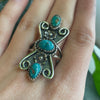 Turquoise & Sterling Silver Flower Ring