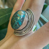 Sterling Silver & 23mm x 17mm Turquoise Ring