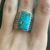Light Blue Square Turquoise & Sterling Silver Ring
