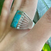 Light Blue Square Turquoise & Sterling Silver Ring