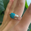 Sterling Silver & Light Blue Rectangle Turquoise Ring