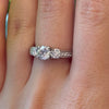 Platinum & 1 Ctw Natural Diamond Circle 3 Stone Ring