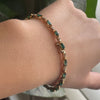 2 Ctw Emerald Bracelet With Natural Diamond Accents in 14Kt Yellow Gold