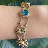 14Kt Yellow Gold Natural Gemstone Slider Bracelet