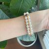 2 Strand Pearl Bracelet in 14Kt Yellow Gold With Amethyst Accents