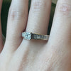 1/2 Ct Center Princess Cut Natural Diamond Ring In 14Kt White Gold With Diamond Accents
