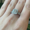 1 Ctw Natural Diamond & 1/2 Ct Princess Cut Center Diamond Ring in 14Kt White Gold