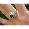 1.44 Ct Sapphire & 0.46 Ctw Natural Diamond Ring in Platinum