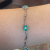 3/4 Ctw Natural Emerald & Natural Diamond Accented Bracelet In 14Kt White Gold