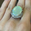 8.69 Ct Opal & 1.26 Ctw Natural Diamond Ring In 14Kt White Gold