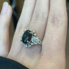 Natural 2.05 Ct Black Opal & Natural Diamond Ring In Platinum