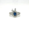 Estate 1 Carat Sapphire & .50 Ctw Diamond Platinum Ring