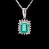 1.05ct Emerald & Diamond Accent Pendant in Platinum