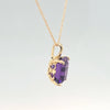 14kt yellow gold 2ct amethyst pendent & 18in chain