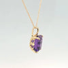 14kt yellow gold 2ct amethyst pendent & 18in chain