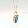 14kt yellow gold 2ct Topaz pendant & 18in chain