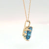 14kt yellow gold 2ct Topaz pendant & 18in chain