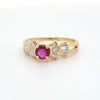 1/2ct natural ruby & 1/2ctw natural diamond in 18kt yellow gold ring