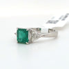 1.2ct natural Brazilian emerald & .40ctw natural diamond ring in platinum w/gia report