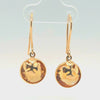 5ctw checkerboard cut Citrine 14kt yellow gold hook earrings