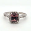 1.8ct natural pink brown sapphire (unheated) & natural diamond accents set in 14kt white gold