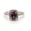 1.8ct natural pink brown sapphire (unheated) & natural diamond accents set in 14kt white gold