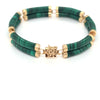 14kt yellow gold 7in Malachite bracelet
