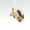 14kt yellow gold onyx & enamel 22mm Pearl earrings