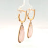 18kt gold .20ctw diamond and Mother of Pearl crystal earrings