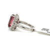 Estate Wine Red Tourmaline and Diamond Ring In Platinum