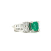 Estate  Emerald and Diamond Ring in Platinum